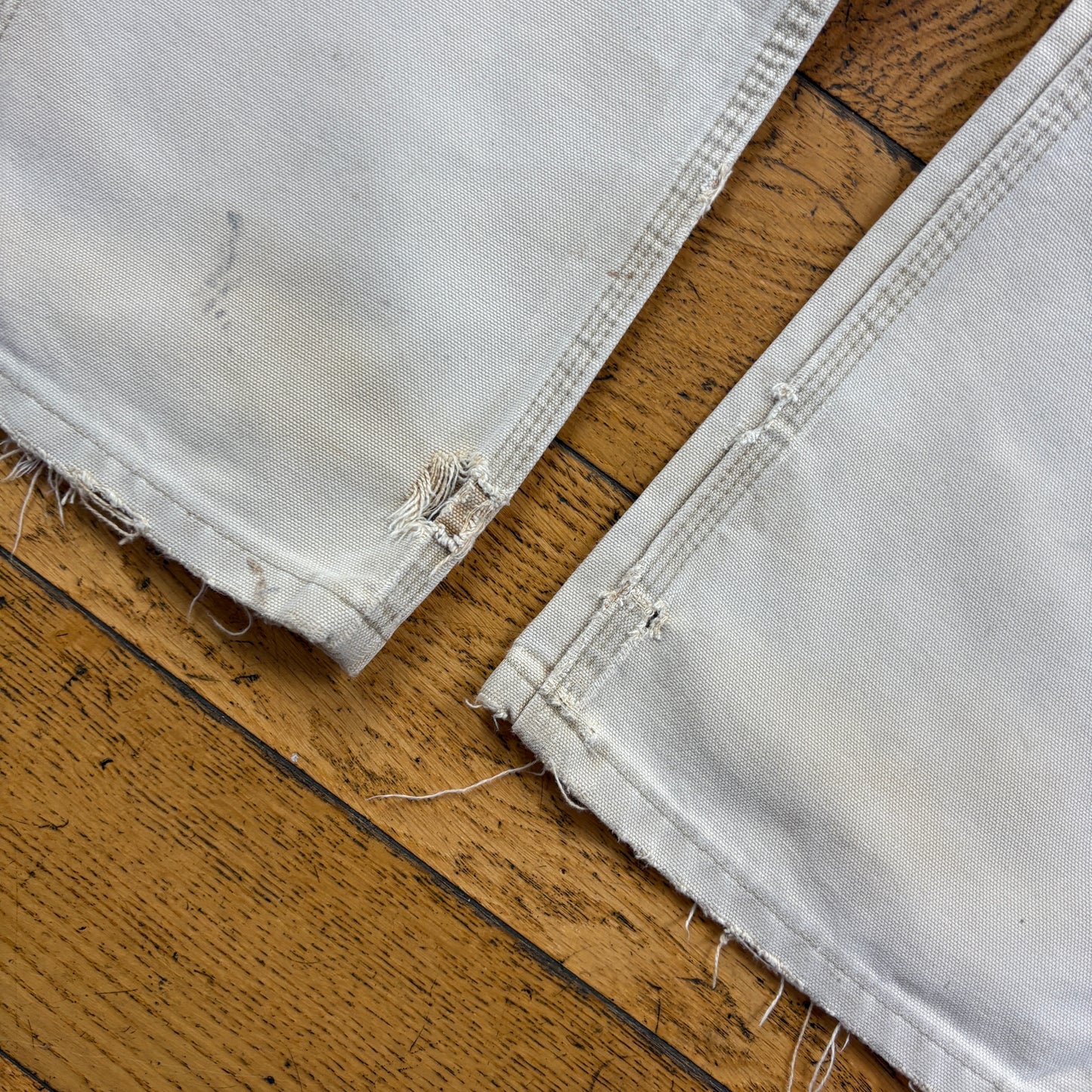 Vintage Carhartt Cream Double Knee Workwear Carpenter Baggy Trousers - 33