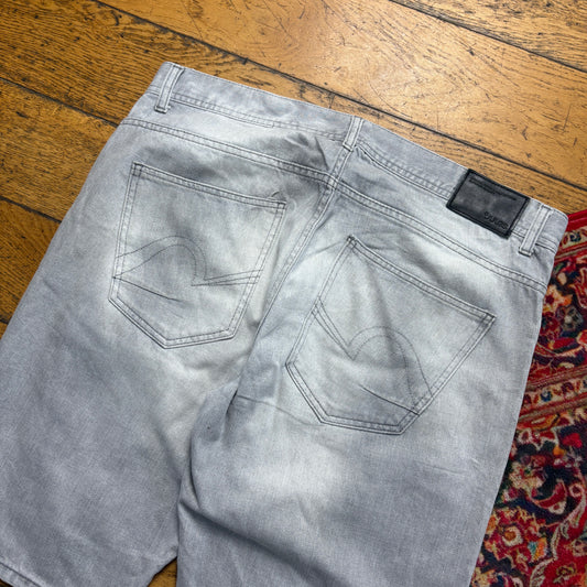 Vintage Grey Denim Shorts - 36