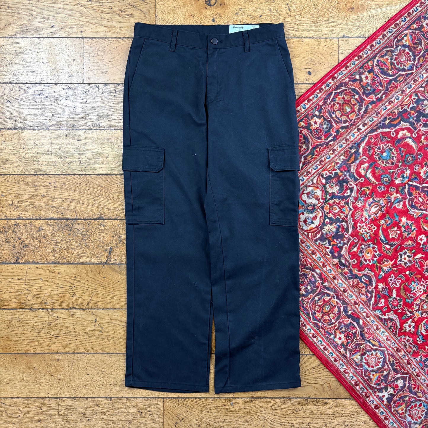 Vintage Dickies 874 Black Cargo Baggy Skate Trousers - 32
