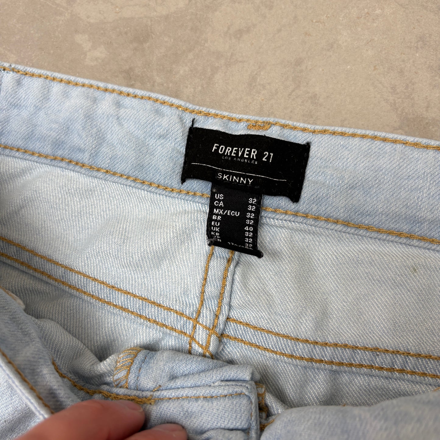 Vintage Hip Hop Skinny Blue Cargo Jeans - 34