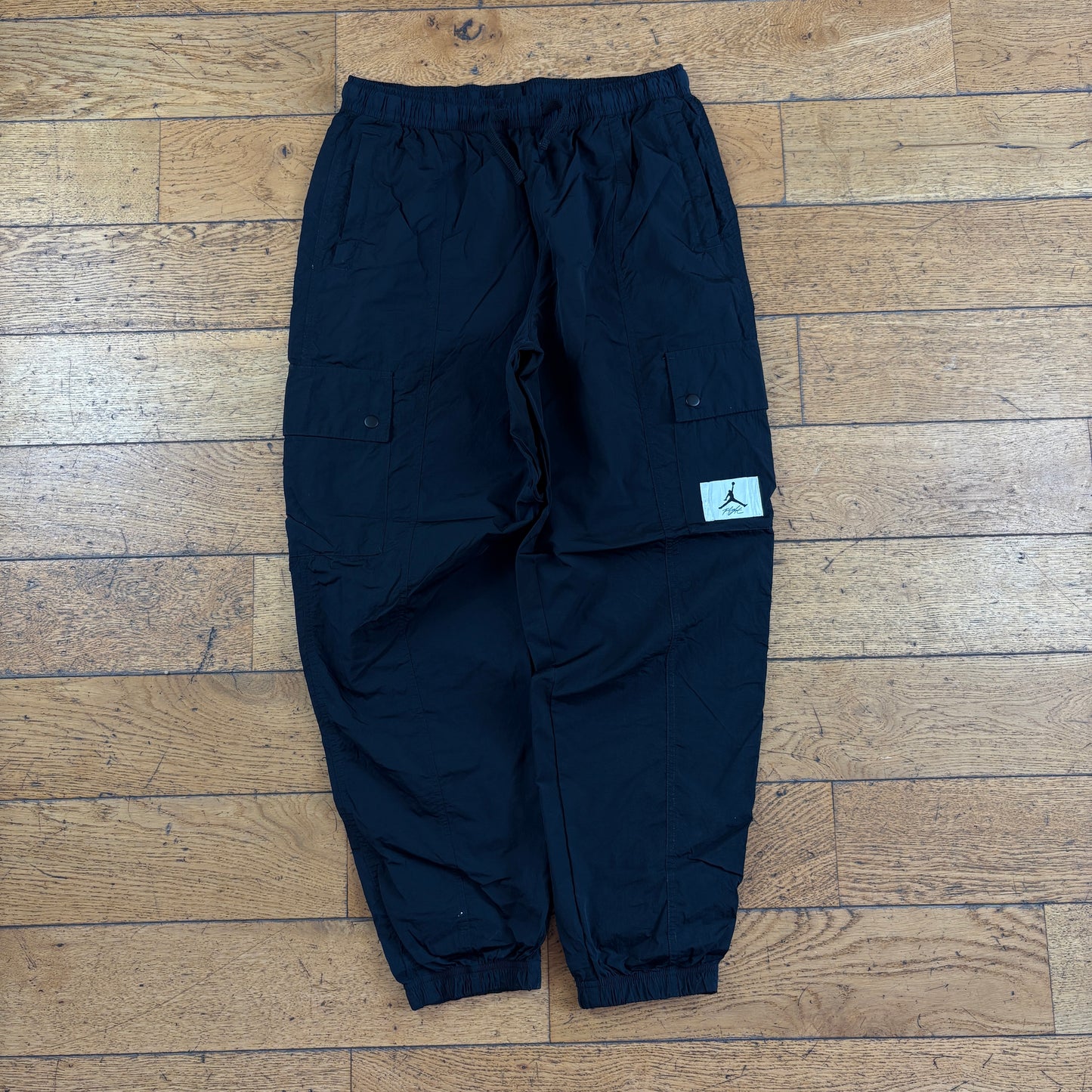 Vintage Nike Jordan Black Baggy Tracksuit Sweatpants Track Pants Bottoms - L