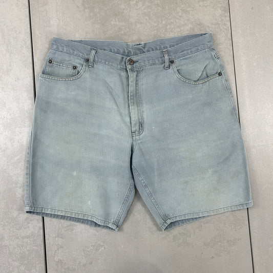 Vintage Bugle Boy Blue Denim Carpenter Baggy Shorts - 38