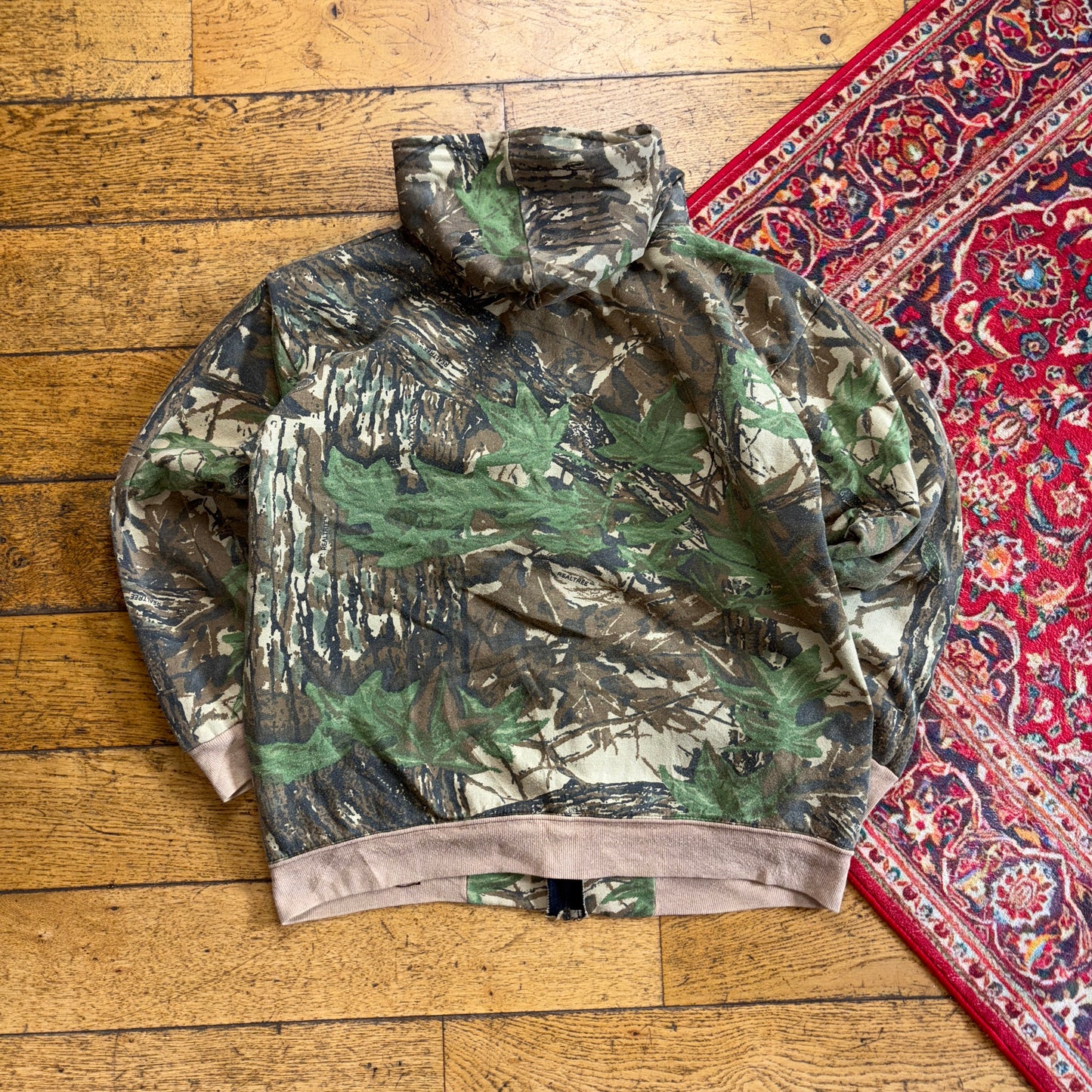 Vintage Realtree Camo Green Zip Hoodie Sweatshirt - M