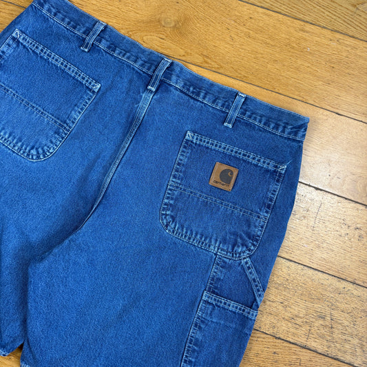 Vintage Carhartt Blue Workwear Baggy Carpenter Jorts Shorts - 40