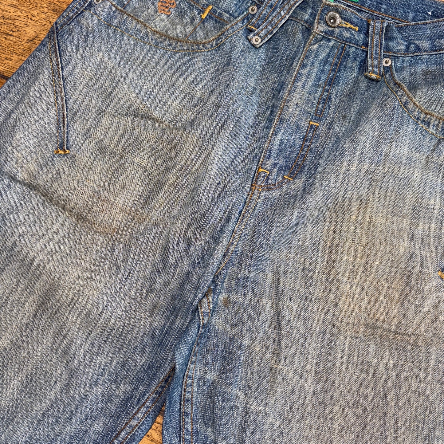 Vintage Rocawear Blue Embroidered Y2K Hip Hop Baggy Jeans Shorts Jorts - 32