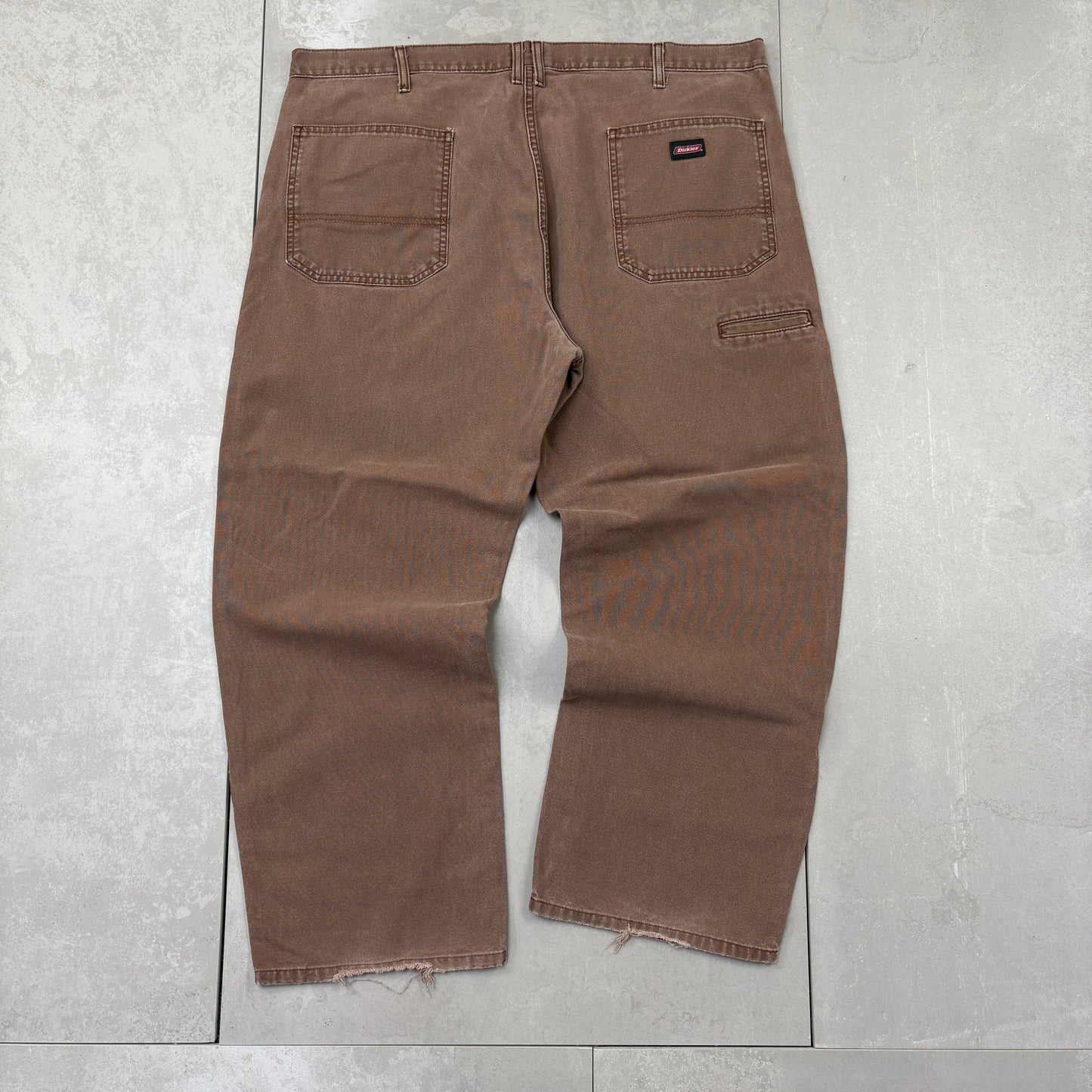 Vintage Dickies Workwear Carpenter Brown Baggy Trousers - 42