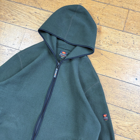 Vintage Energie Skate Green Zip Fleece Hoodie Sweatshirt - L