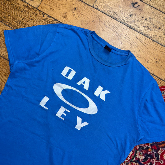 Vintage Oakley Blue Graphic T-Shirt - L