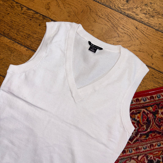 Vintage Oakley White Womens Knit Sweater Vest Jumper - S