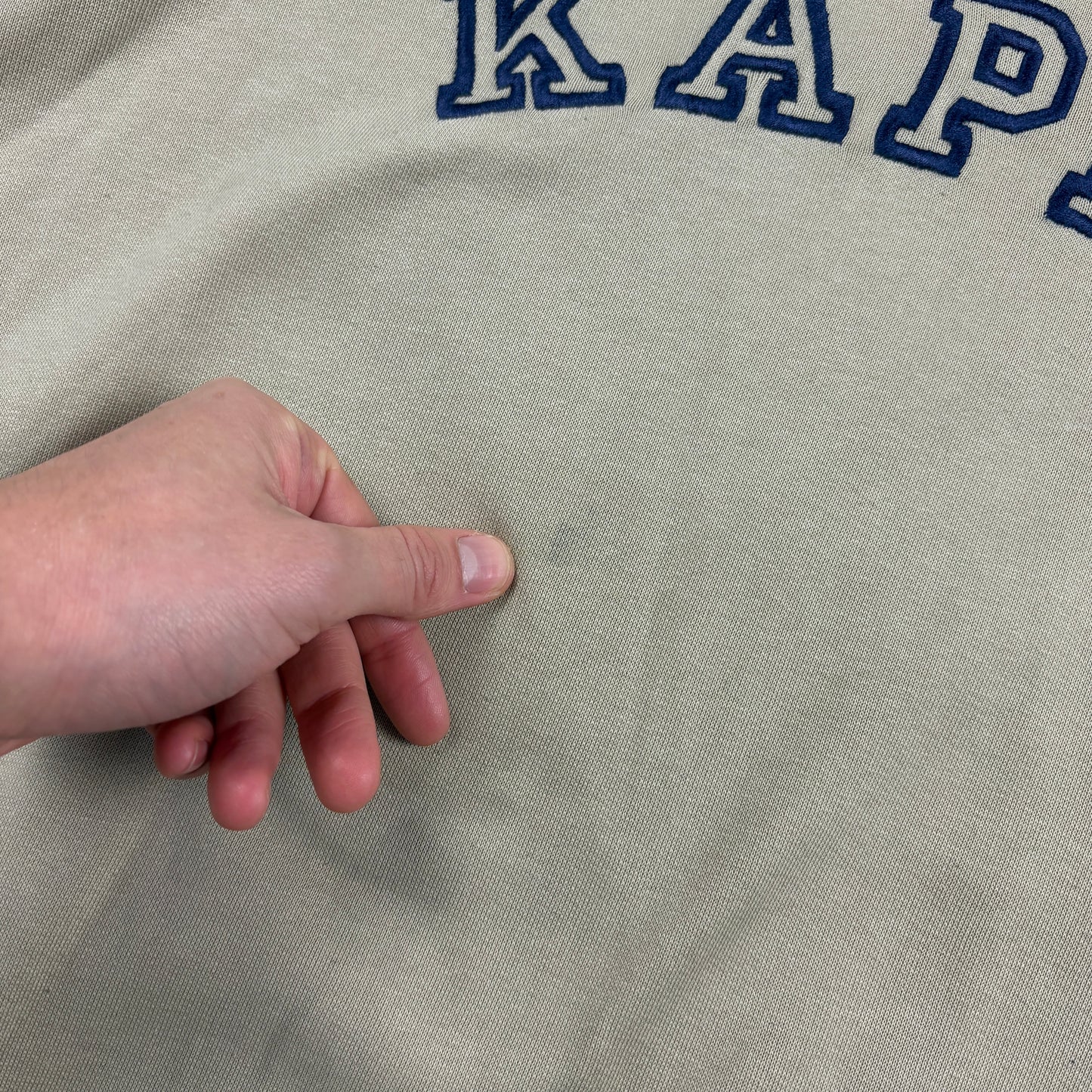 Vintage 90s Kappa Cream Embroidered Sweatshirt - XXL