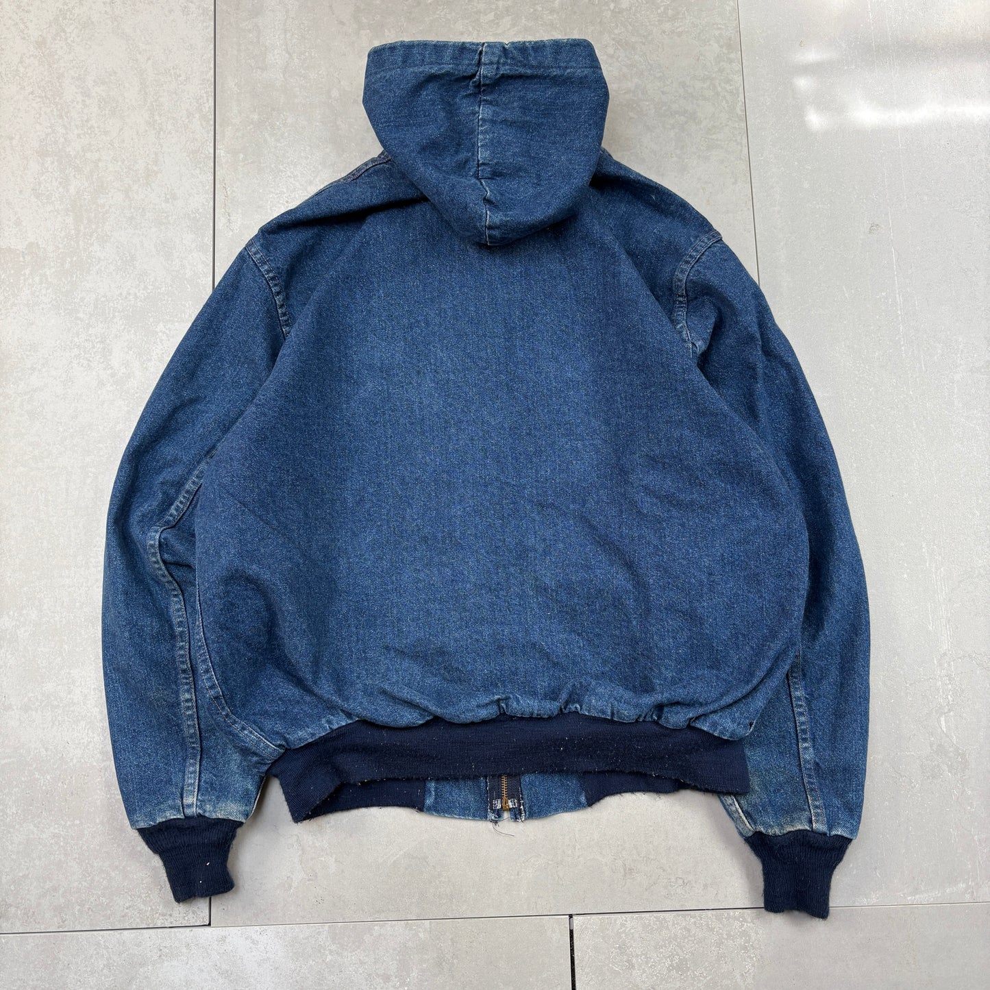 Vintage 1989 Carhartt Active Blue Denim Workwear Jacket - XXL