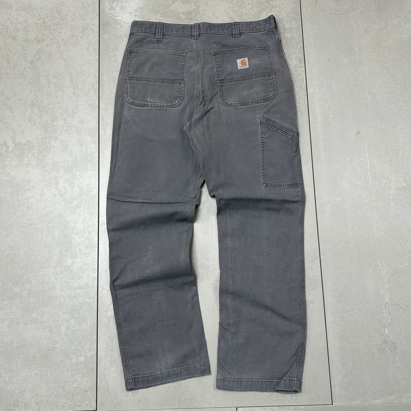 Vintage Carhartt Grey Workwear Carpenter Baggy Trousers - 34