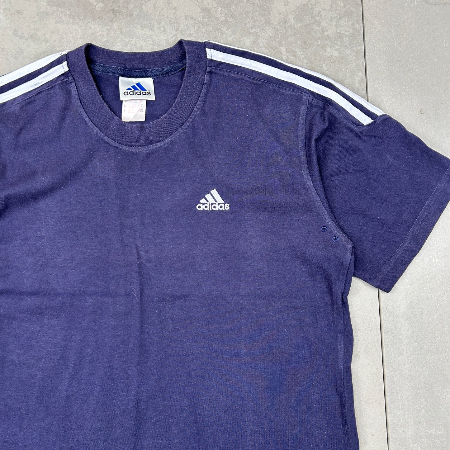 Vintage 90s Adidas Embroidered Navy T-Shirt - M