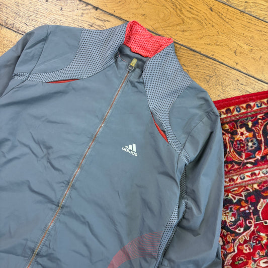 Vintage Adidas Grey Womens Tracksuit Track Shell Windbreaker Jacket - Size 10