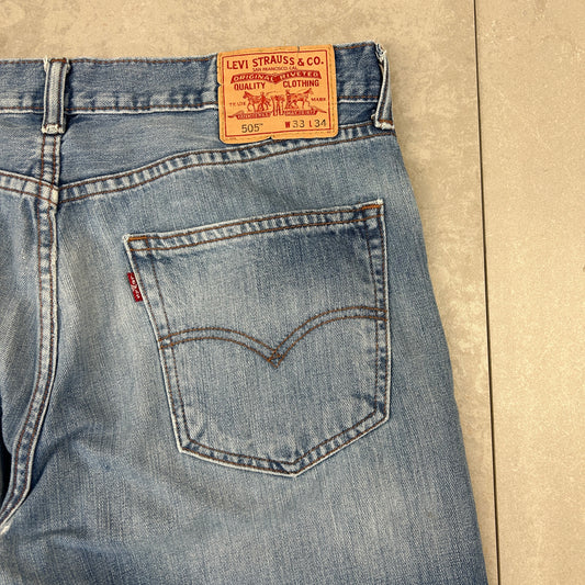 Vintage Levis 505 Straight Blue Denim Jeans - 33