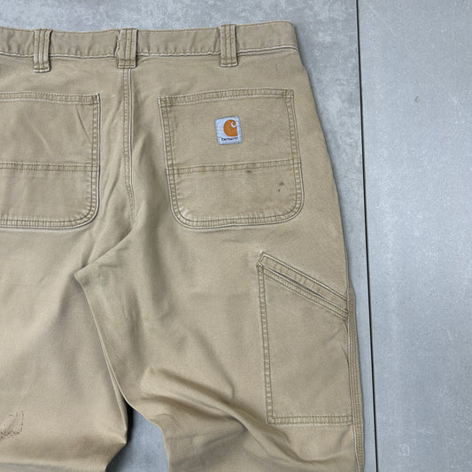Vintage Carhartt Workwear Carpenter Baggy Brown Trousers - 33
