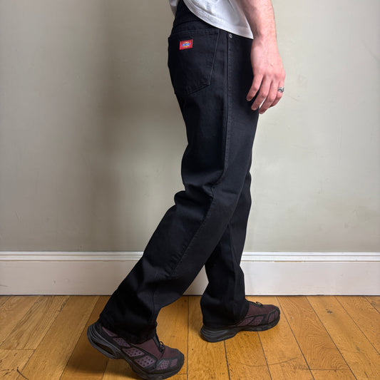 Vintage Dickies Workwear Black Carpenter Baggy Trousers - 36R