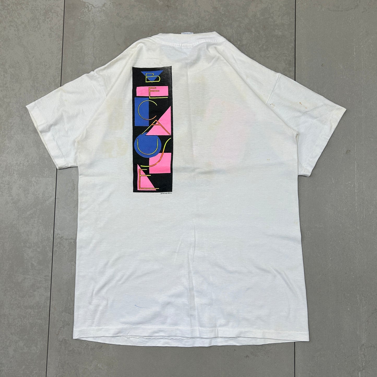 Vintage 1990 Single Stitch Graphic White T-Shirt - M