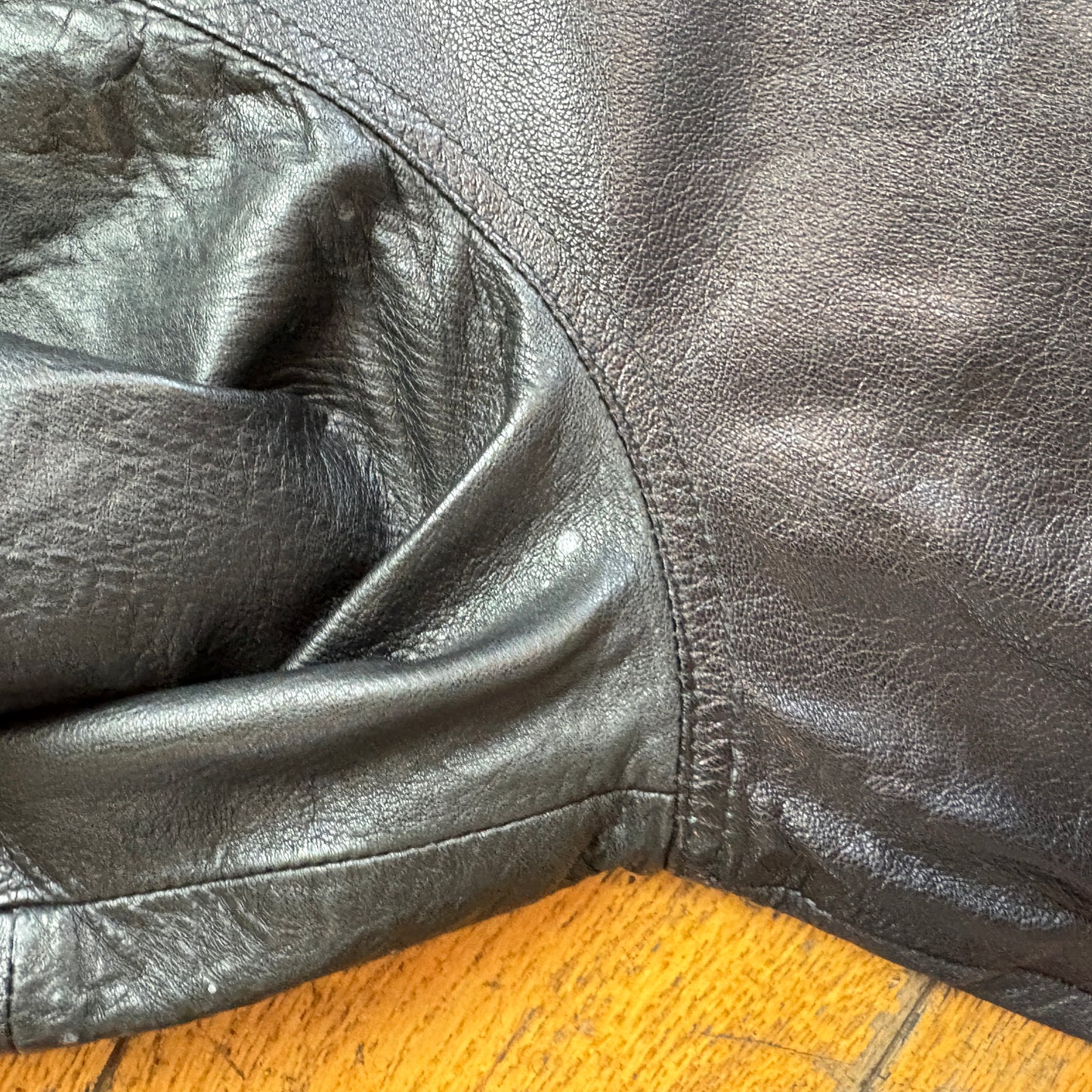 Vintage Black Faux Leather Detroit Jacket - XL