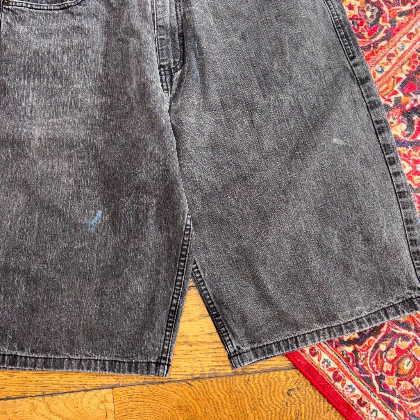 Vintage Rocawear Embroidered Hip Hop Black Baggy Shorts Jorts - 34