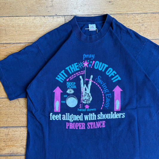 Vintage 90s Funny Golf Single Stitch Navy Graphic T-Shirt - XL