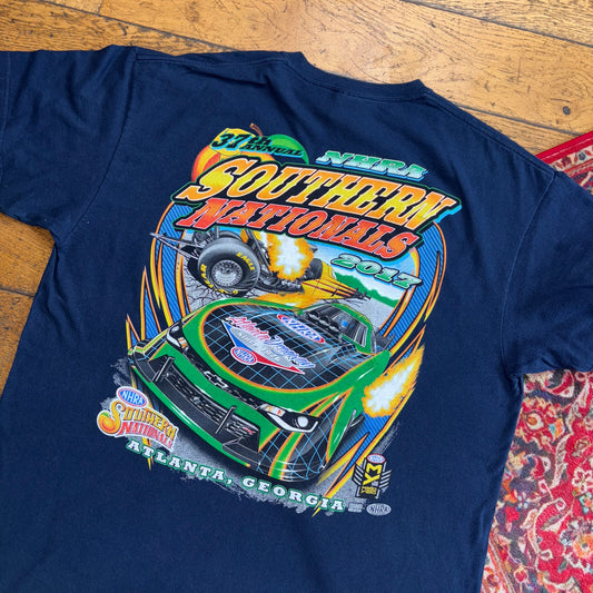 Vintage NASCAR Navy Racing Graphic T-Shirt - XL