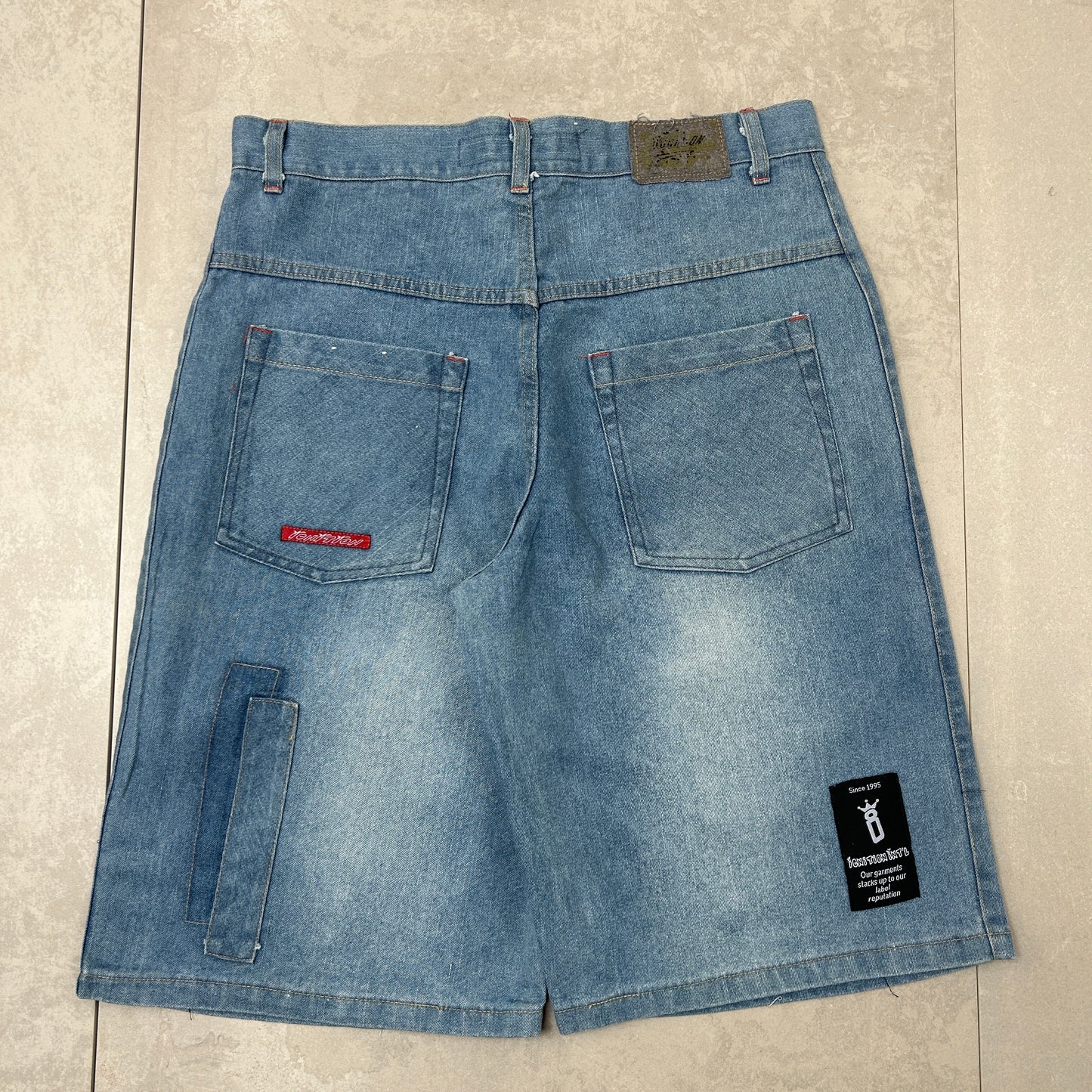 Vintage Ignition Embroidered Hip Hop Baggy Blue Shorts Jorts - 34