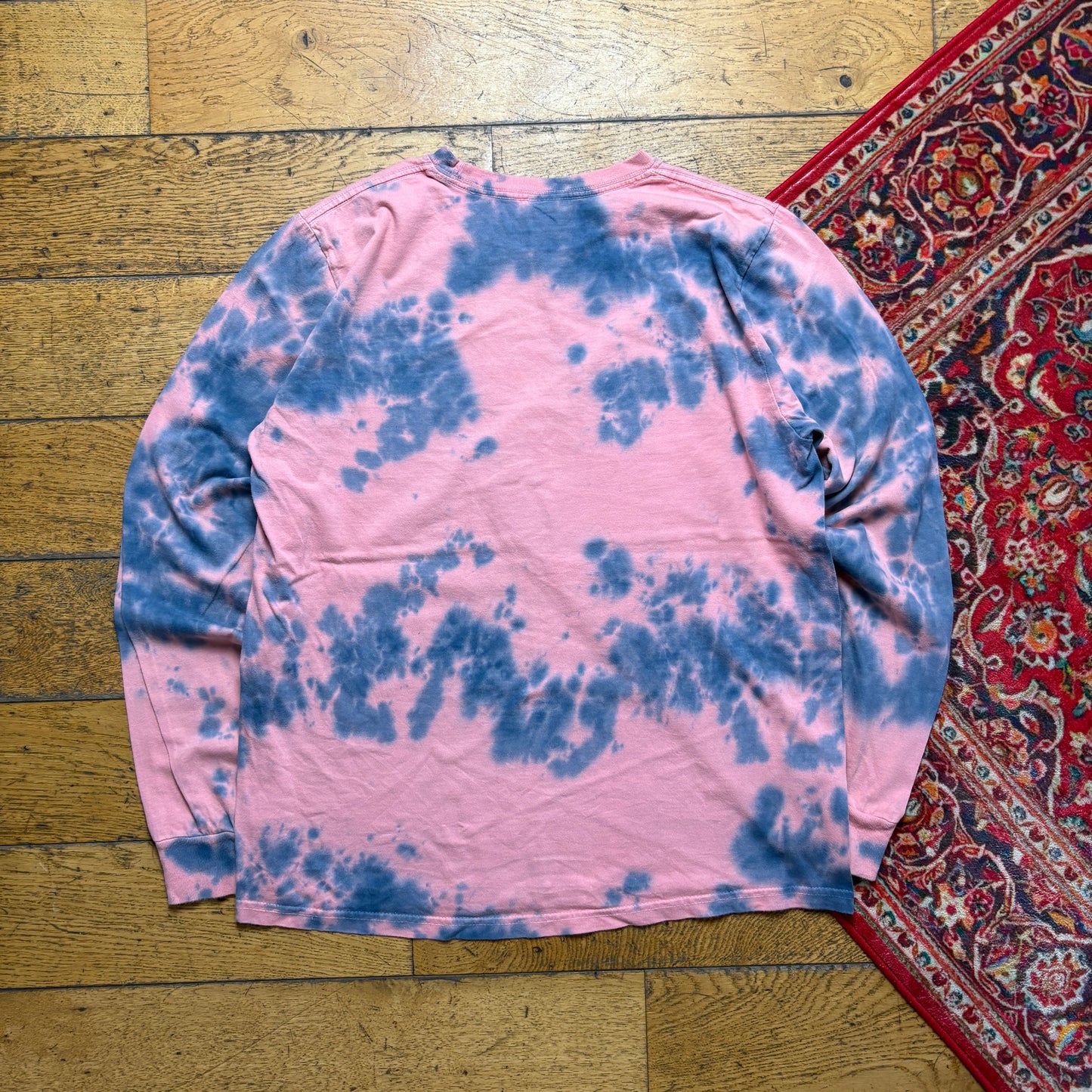 Vintage Stussy Tie Dye Pink Blue Long Sleeve T-Shirt - S