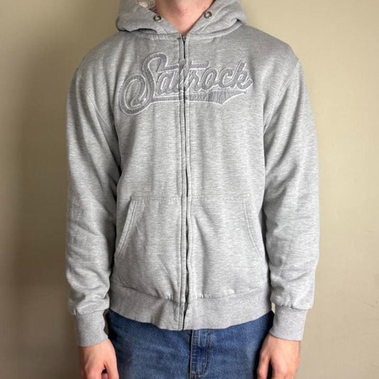 Vintage Saltrock Fleece Lined Grey Surfwear Hoodie Sweatshirt - L