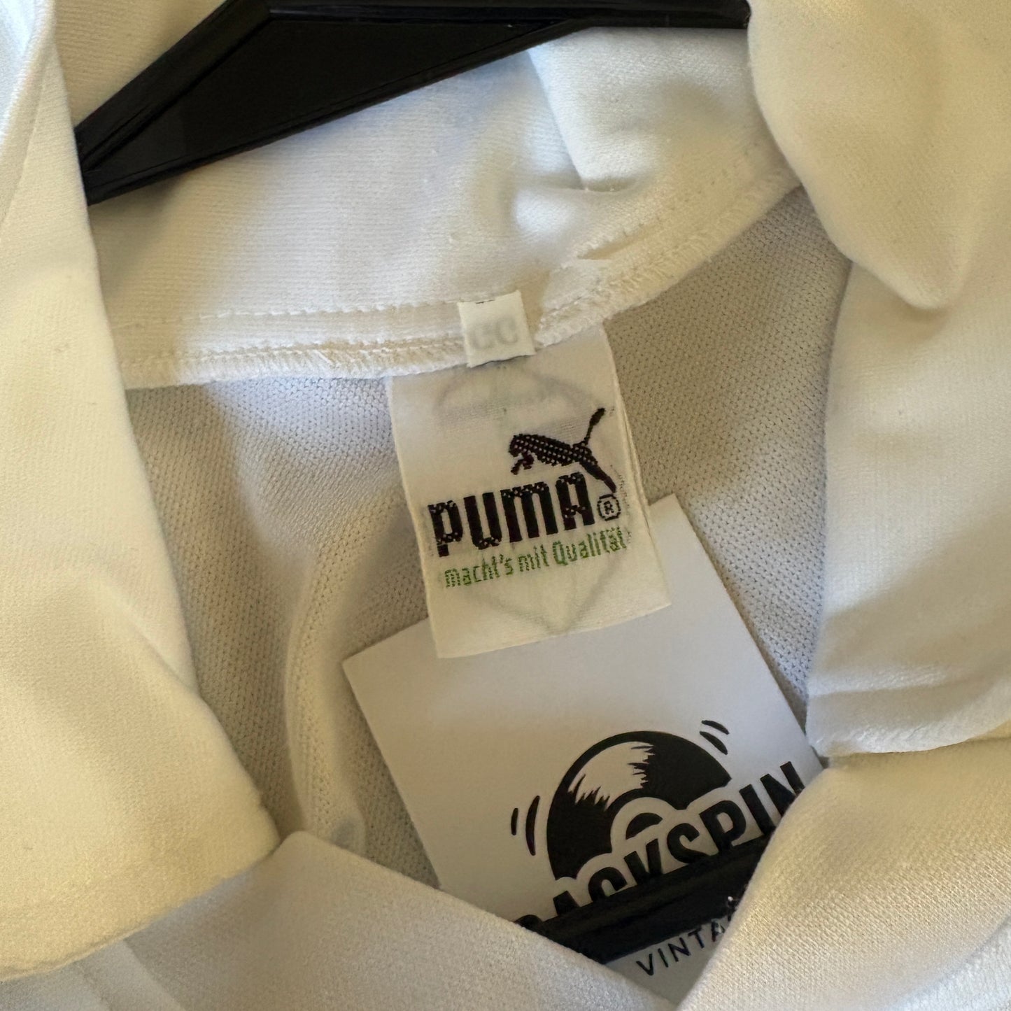 Vintage Puma Pirelli White Blue Football Polo Shirt - L
