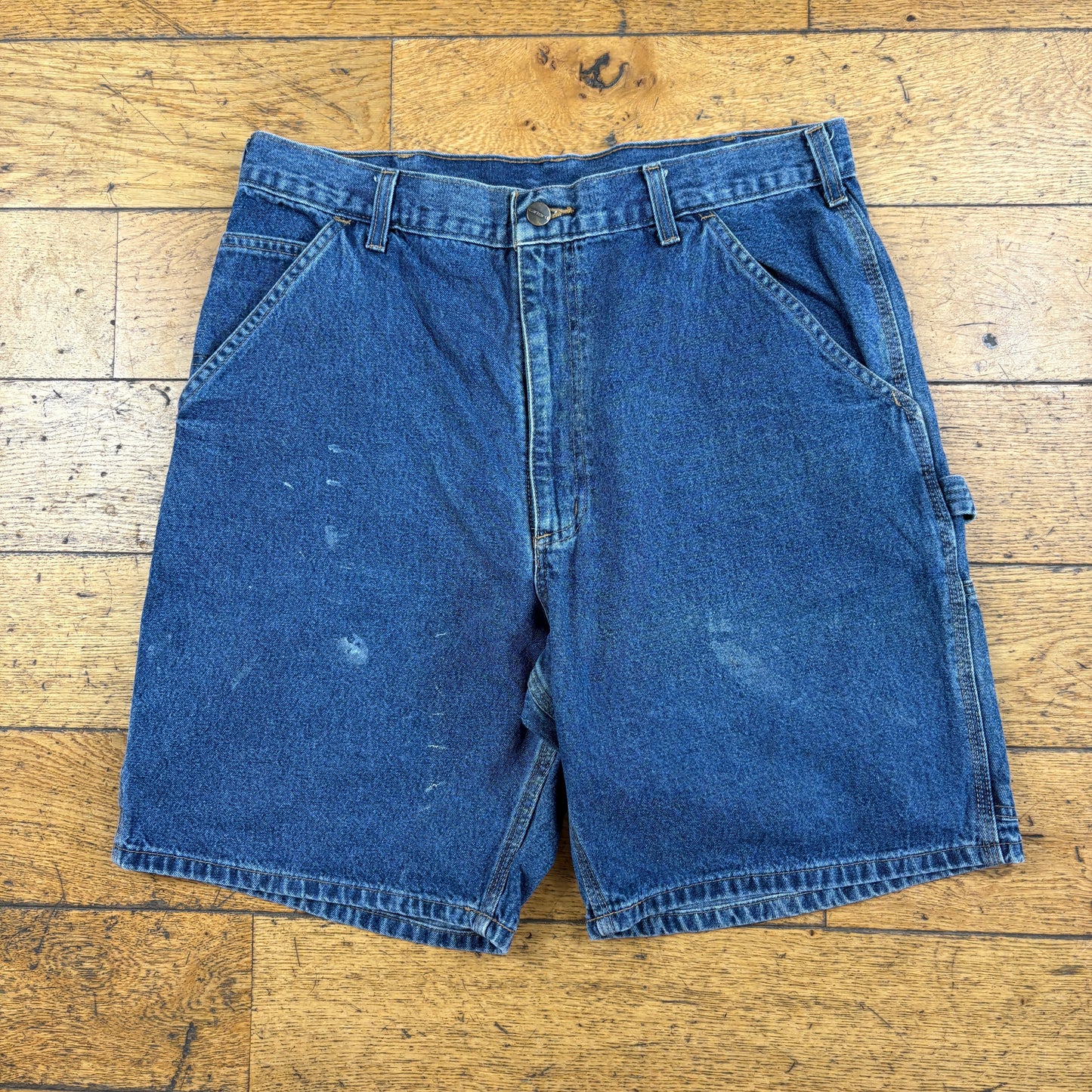 Vintage Carhartt Workwear Blue Baggy Carpenter Shorts - 34
