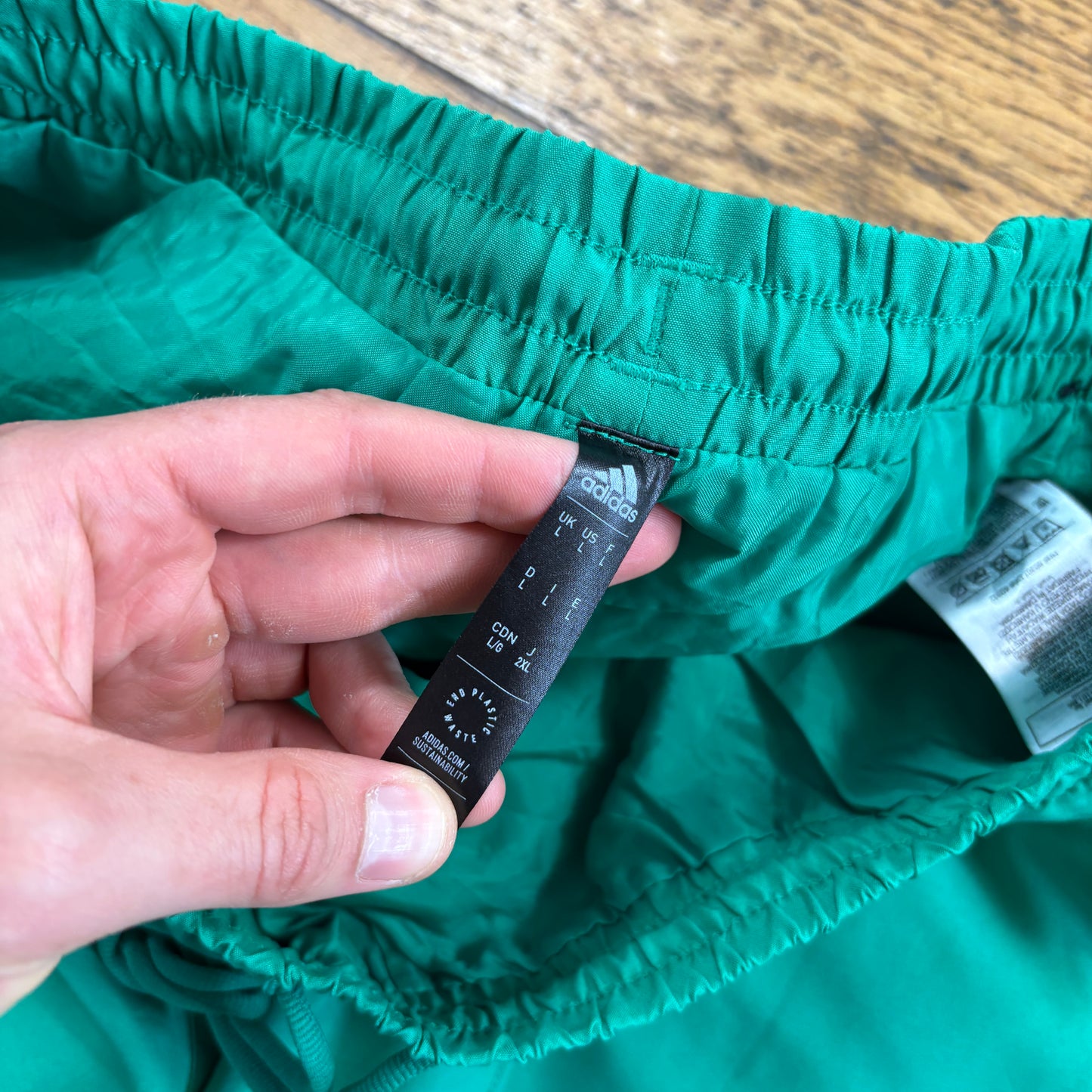 Vintage Adidas Green Baggy Tracksuit Sweatpants Track Pants Bottoms - L