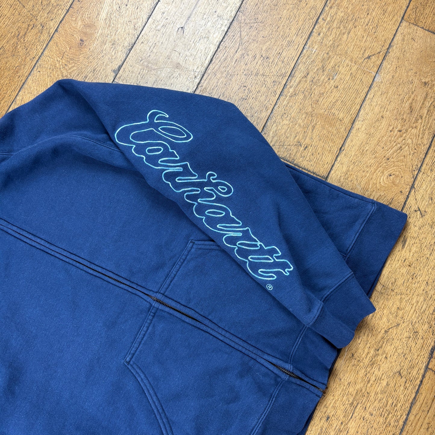 Vintage Carhartt Navy Zip Sweatshirt - L