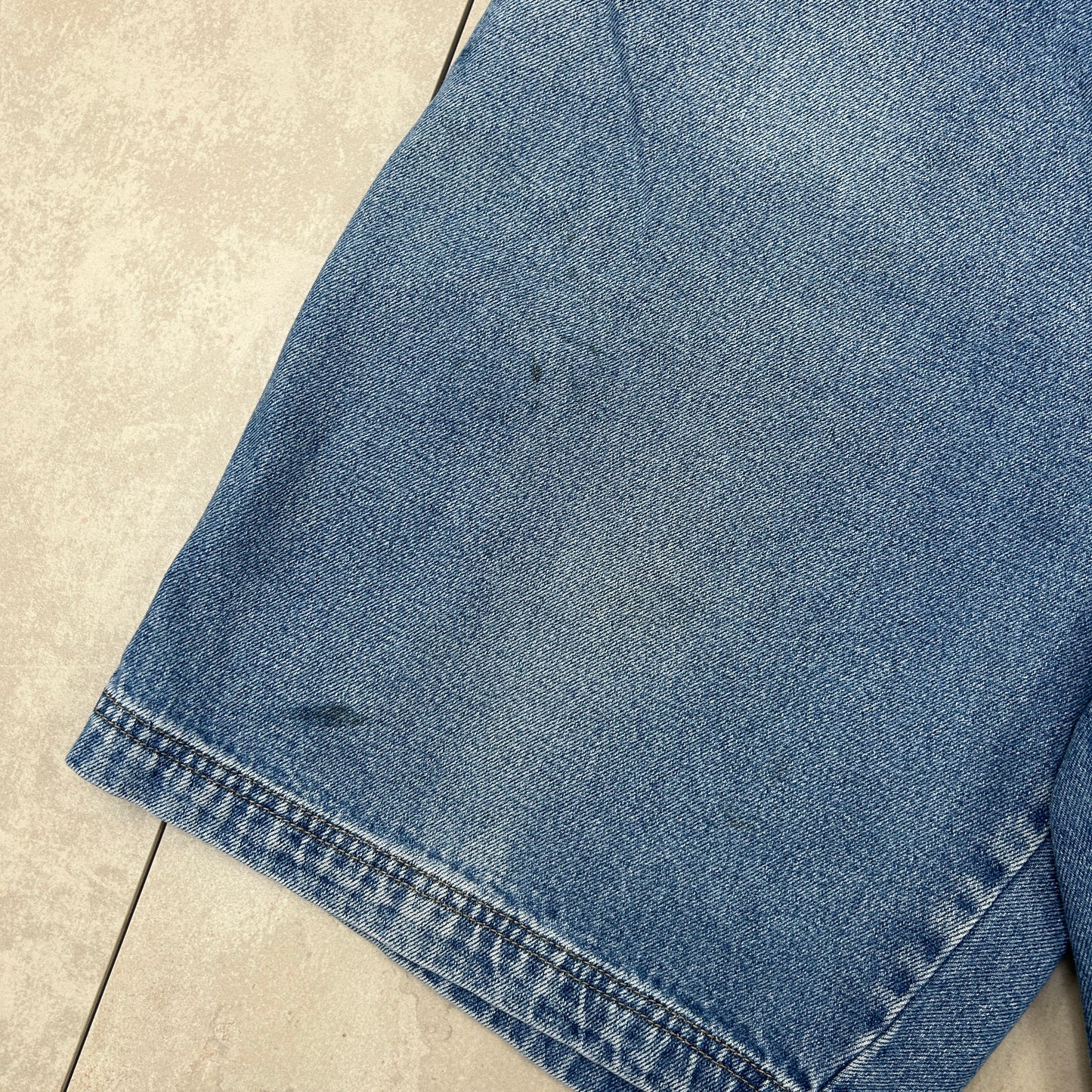 Vintage Bugle Boy Embroidered Hip Hop Baggy Blue Shorts Jorts - 38