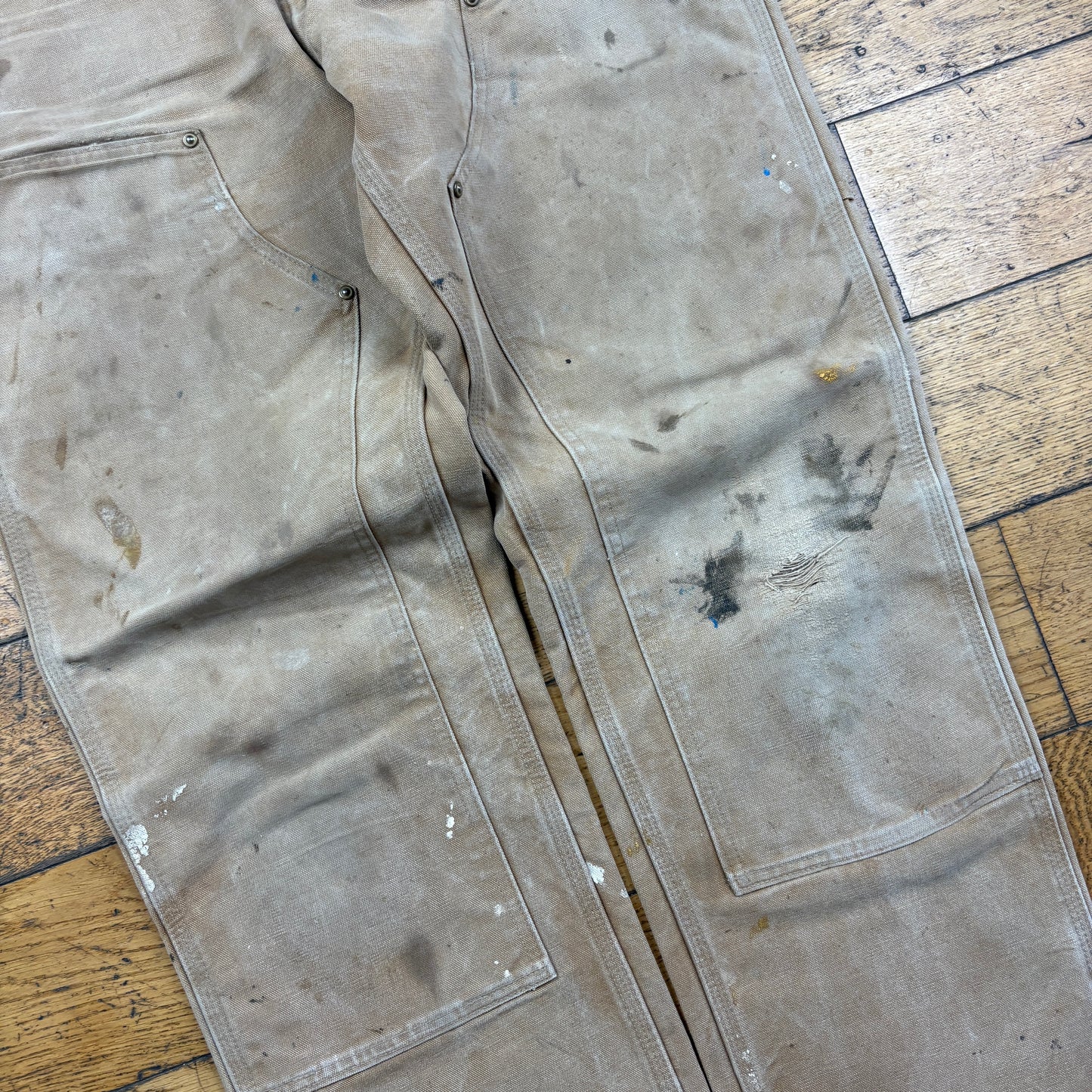 Vintage Carhartt Brown Double Knee Workwear Carpenter Baggy Trousers - 32