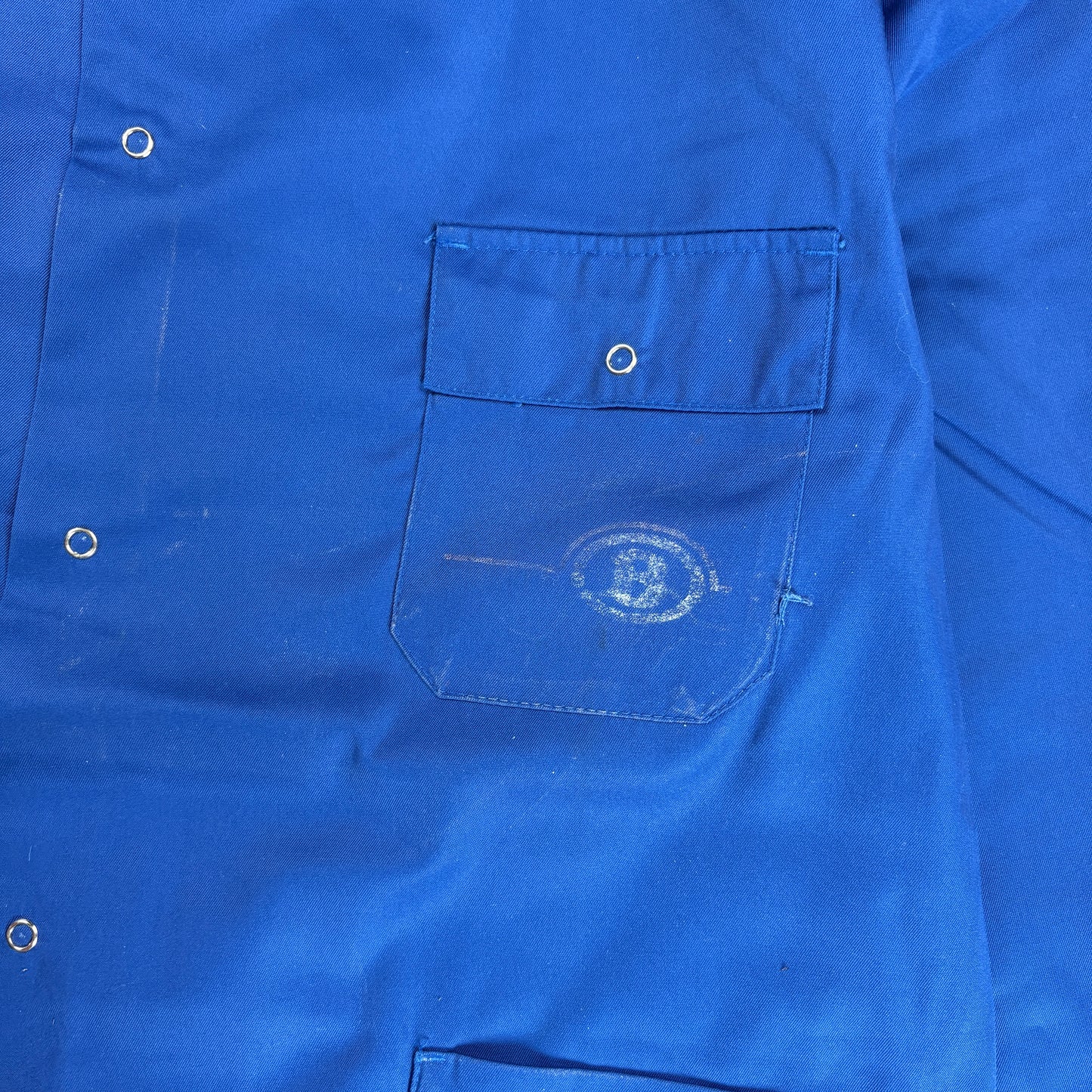 Vintage French Chore Workwear Jacket Blue Overcoat - XL
