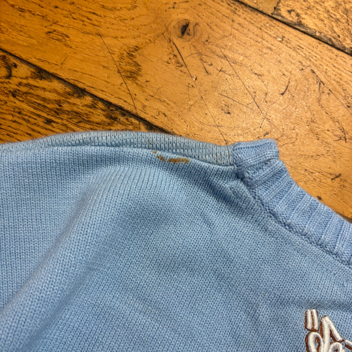 Vintage Southpole Blue Embroidered Hip Hop Chunky Knit Jumper - 2XL