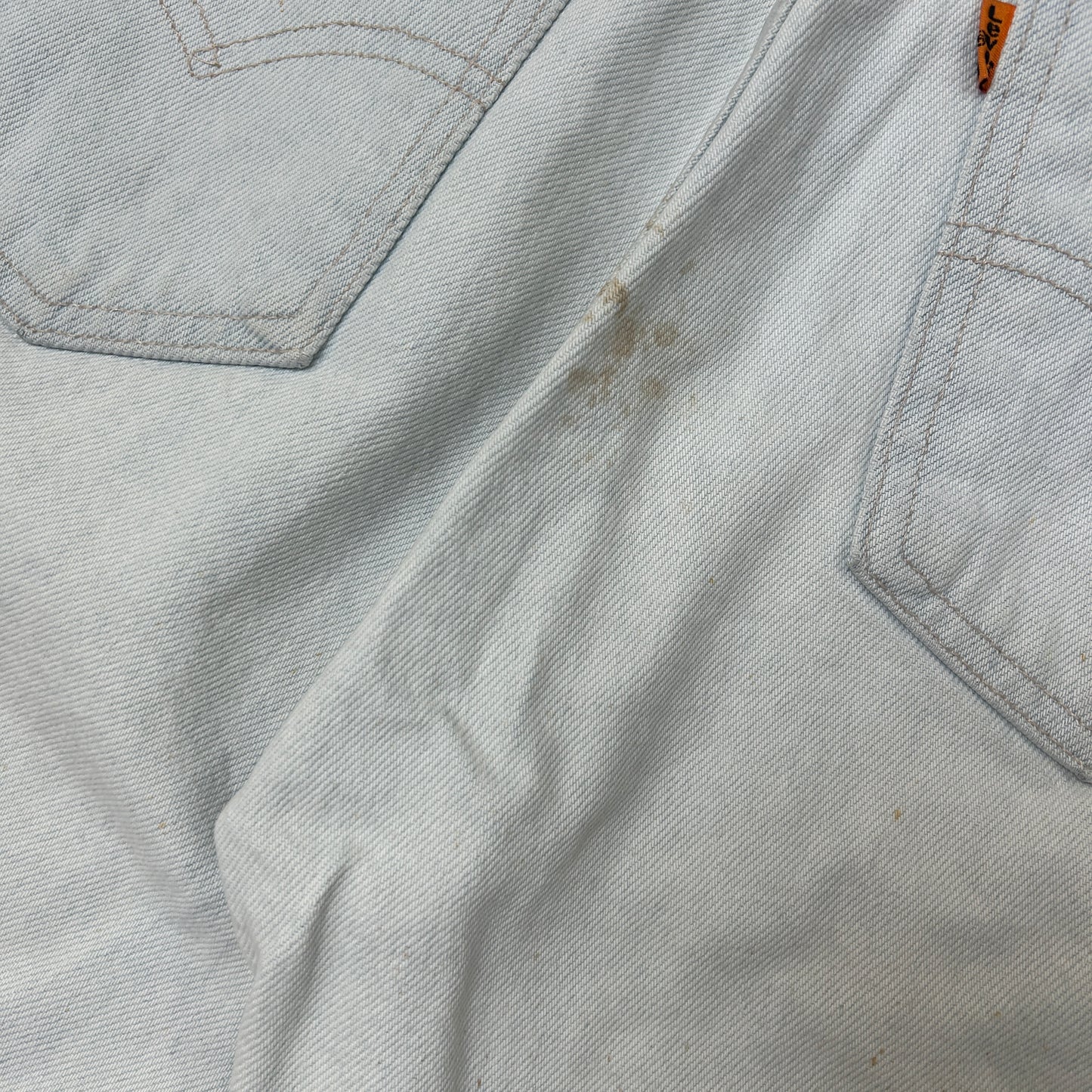 Vintage Levis 505 Orange Tab Blue White Straight Denim Shorts - 30