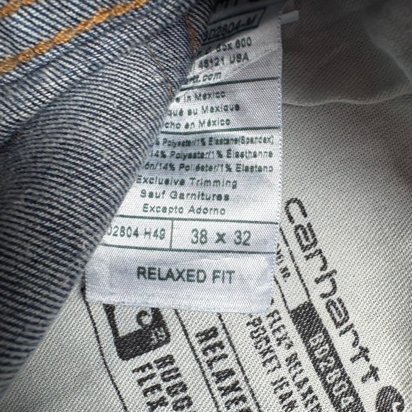 Vintage Carhartt Workwear Carpenter Straight Blue Jeans - 40R