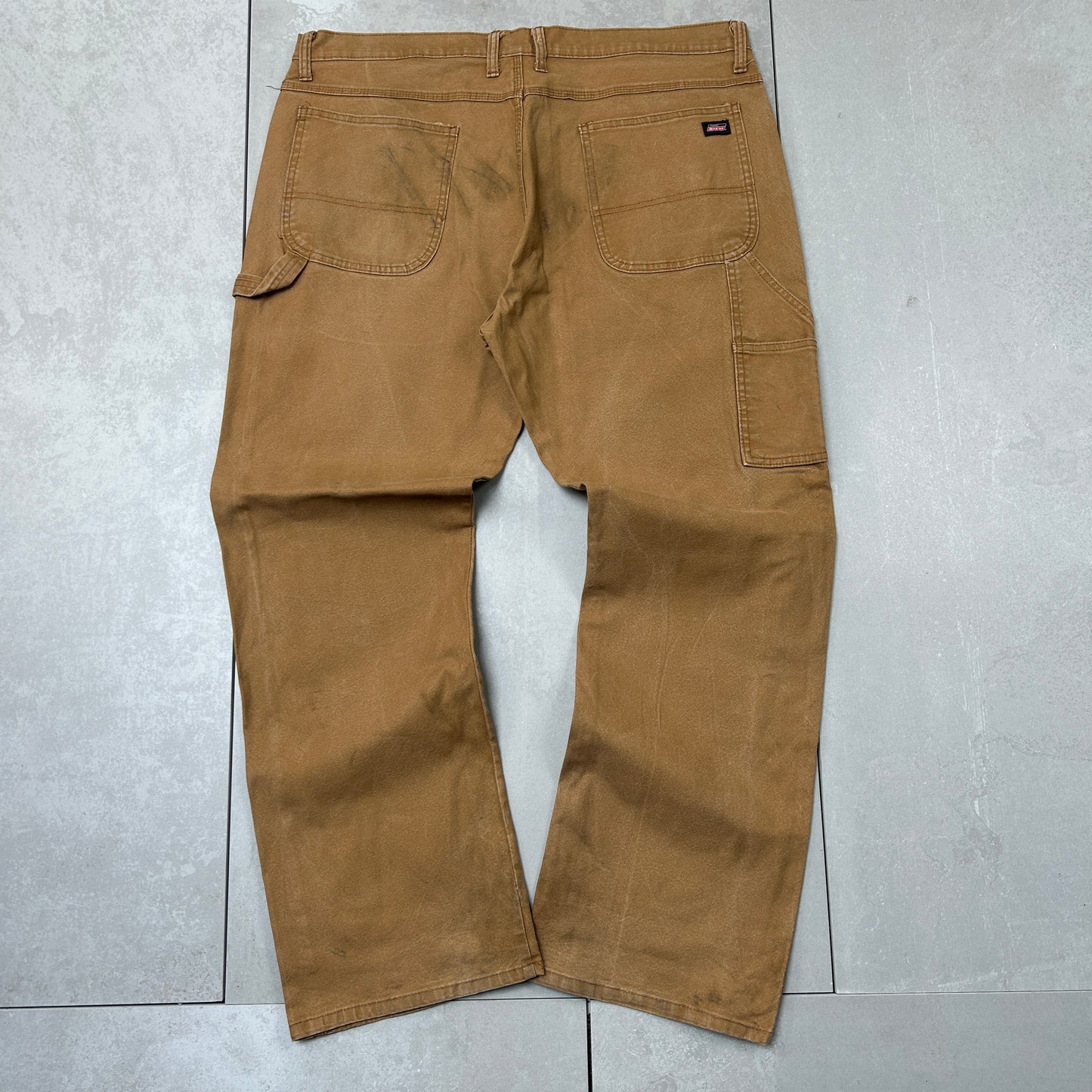 Vintage Dickies Workwear Carpenter Baggy Brown Trousers - 40