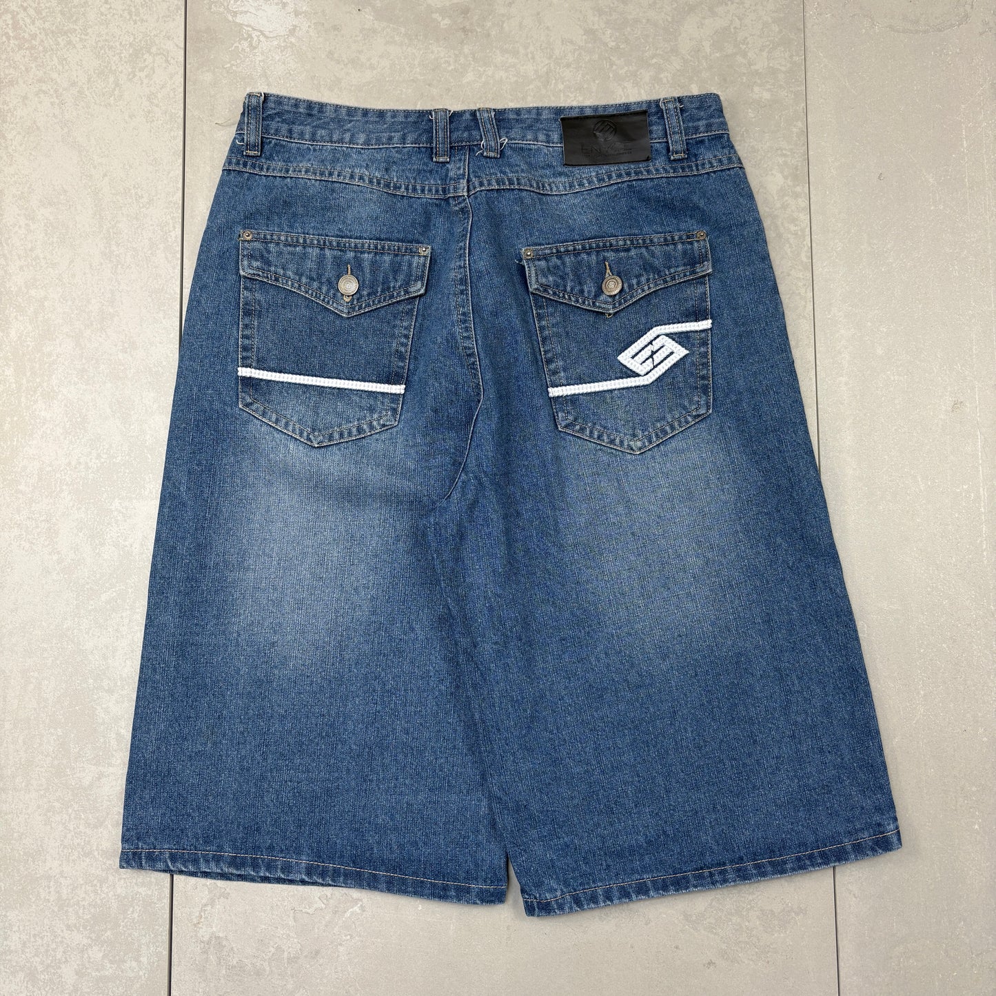 Vintage Enyce Embroidered Blue Hip Hop Baggy Shorts Jorts - 36