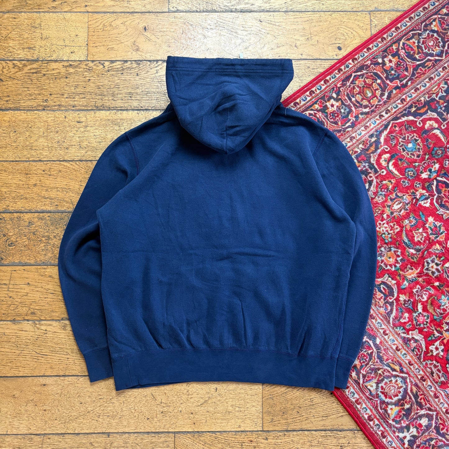 Vintage Ralph Lauren Navy Hoodie Embroidered Sweatshirt - L