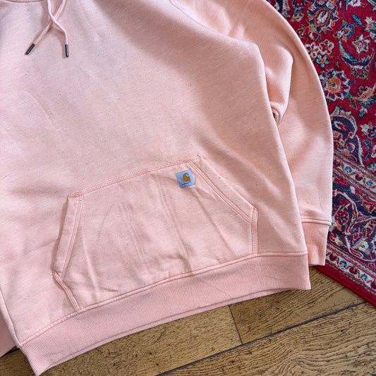 Vintage Carhartt Womens Peach Pink Hoodie Sweatshirt - L