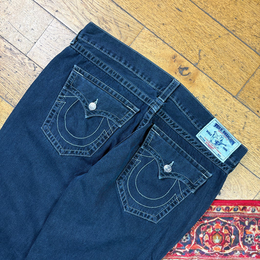 Vintage True Religion Navy Embroidered Y2K Hip Hop Baggy Jeans - 40