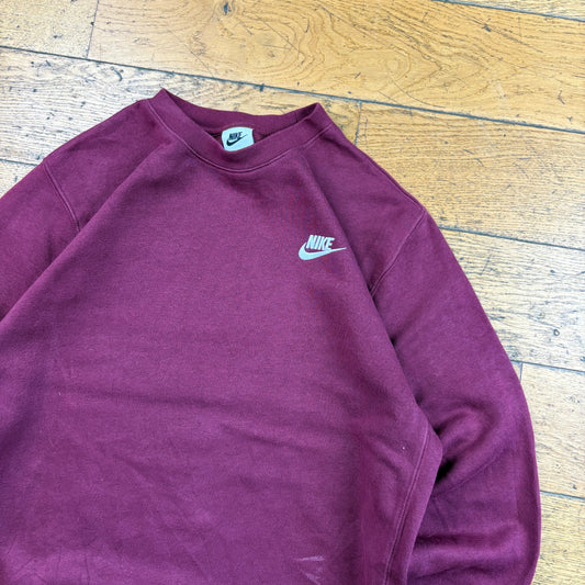 Vintage Nike Burgundy Embroidered Sweatshirt - S