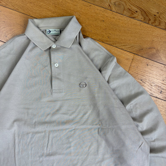 Vintage Sergio Tacchini Cream Embroidered Rugby Polo Shirt - XL
