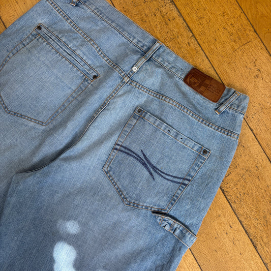 Vintage Phat Farm Embroidered Hip Hop Blue Baggy Shorts Jorts - 40