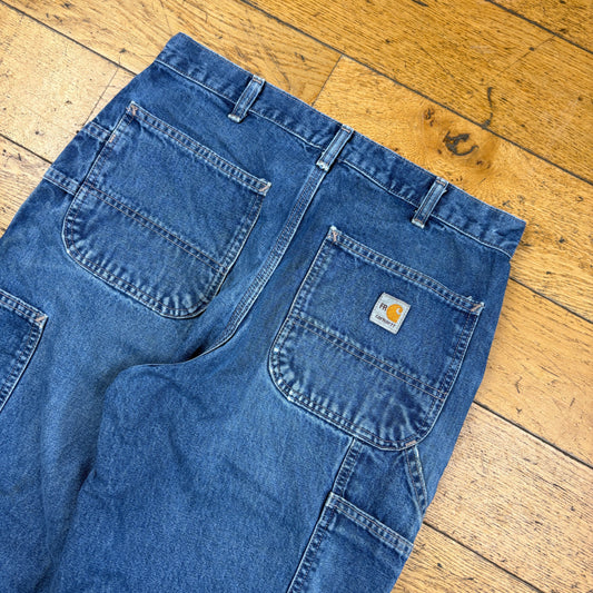 Vintage Carhartt Blue Workwear Carpenter Baggy Jeans - 32