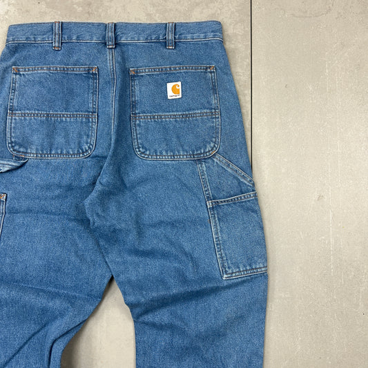 New Carhartt Double Knee Carpenter Baggy Blue Jeans - 32
