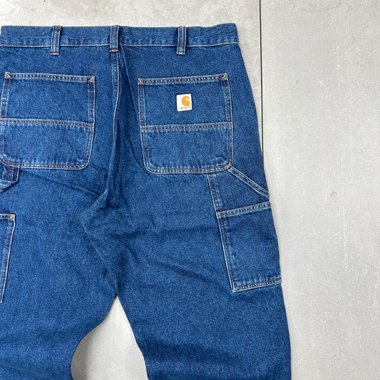 New Carhartt Double Knee Carpenter Baggy Blue Jeans - 36